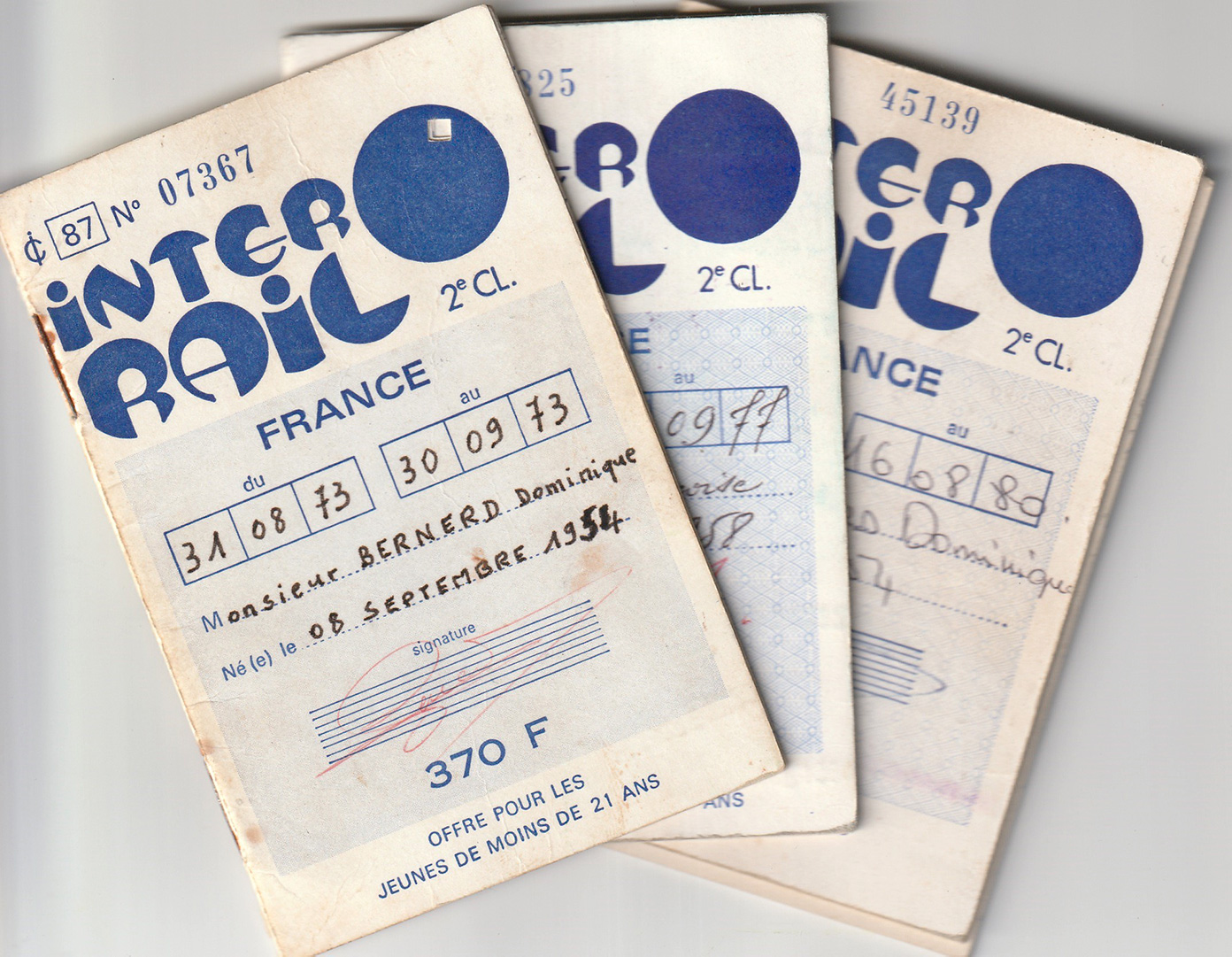 3 cartes interrail